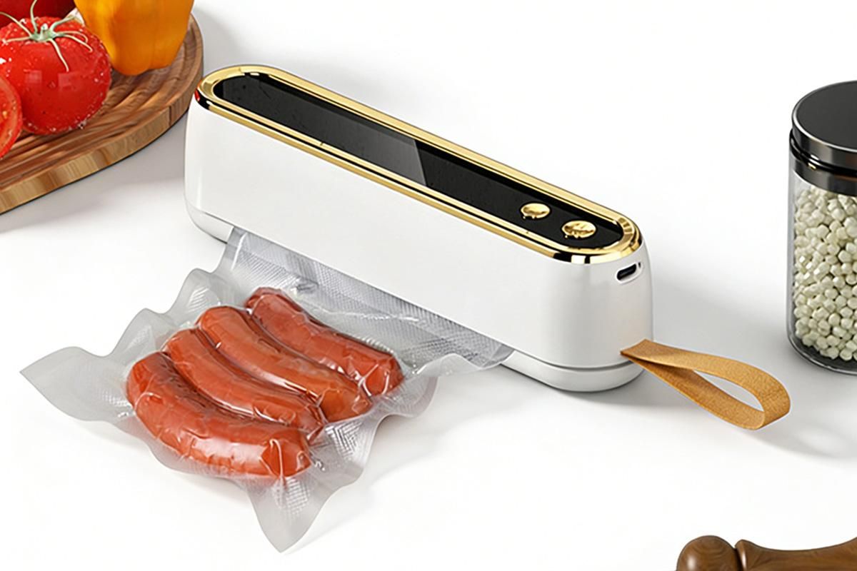 Mini Vacuum Sealer Machine Cordless Food Vacuum Sealer for Freezer Storage Meal Prep - Black
