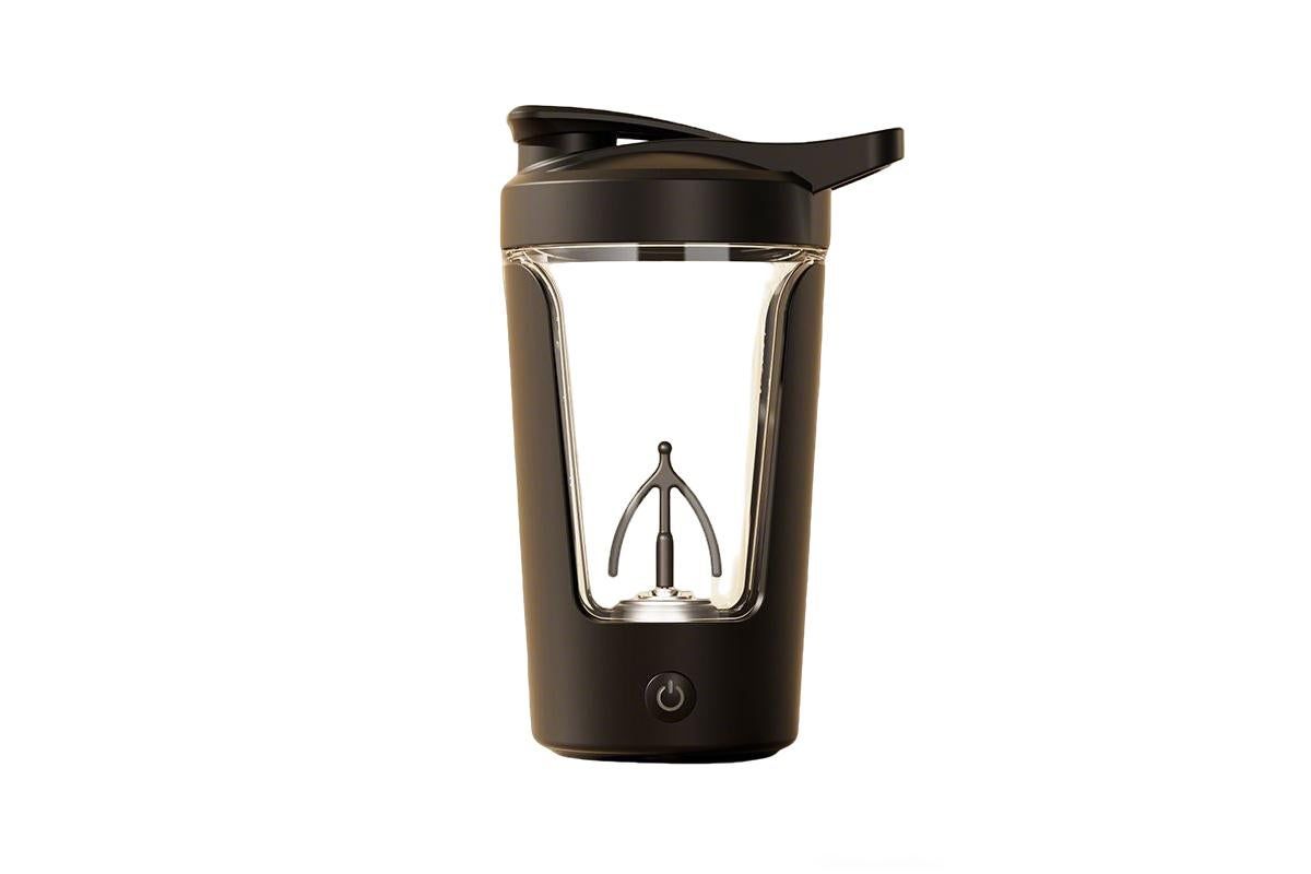 Electric Shaker Bottle USB Rechargeable Protein Mixer Cup Auto Blending Mug - Black