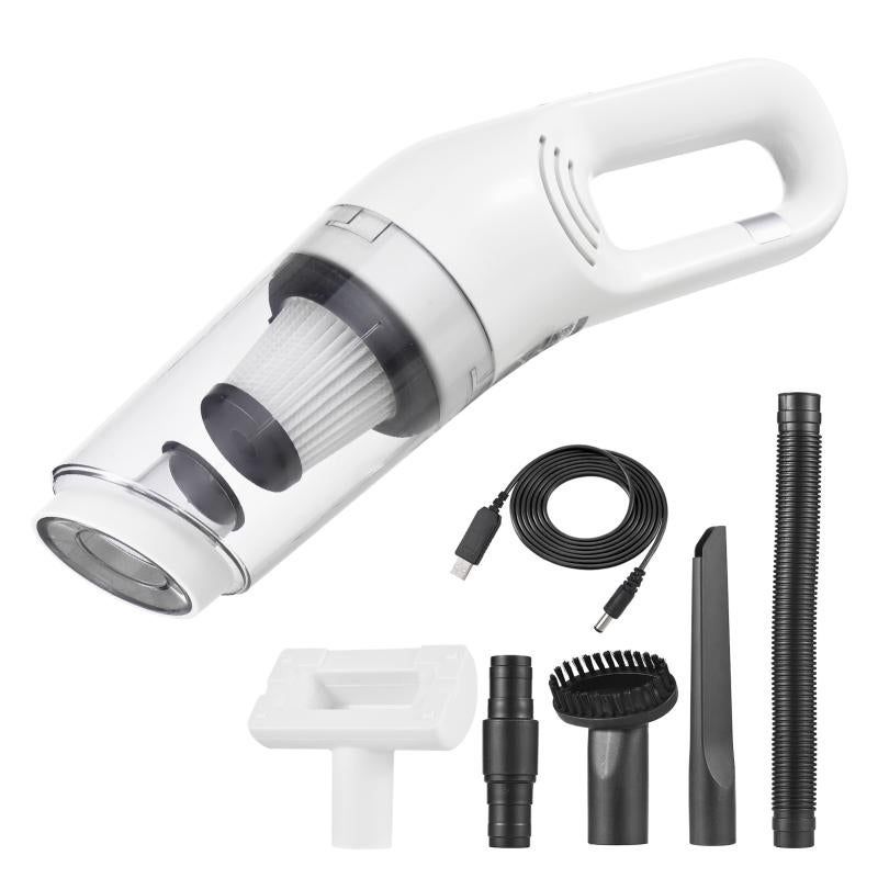 Cordless Handheld Car Vacuum Cleaner 10000Pa Strong Suction USB Rechargeable - White
