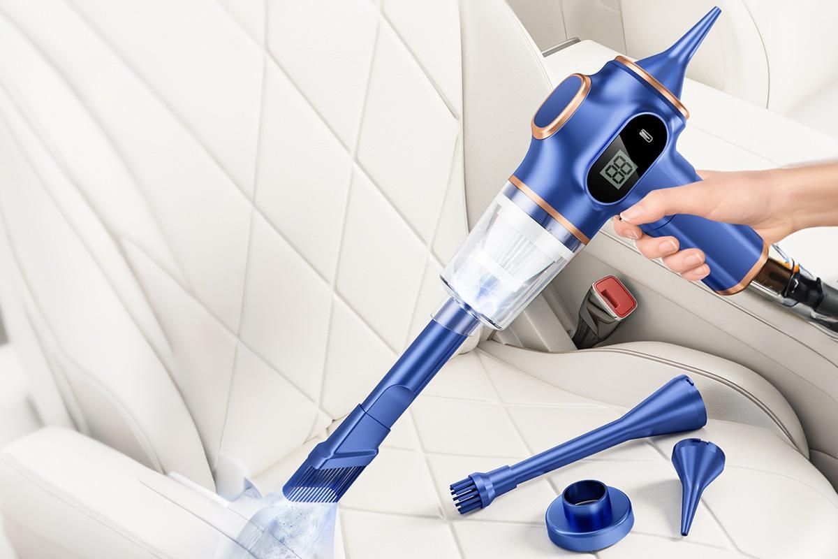 Car Vacuum Portable Cordless 2 in 1 Vacuum Cleaner Air Duster Handheld Vacuum Cordless with 3000mAh Battery - Blue