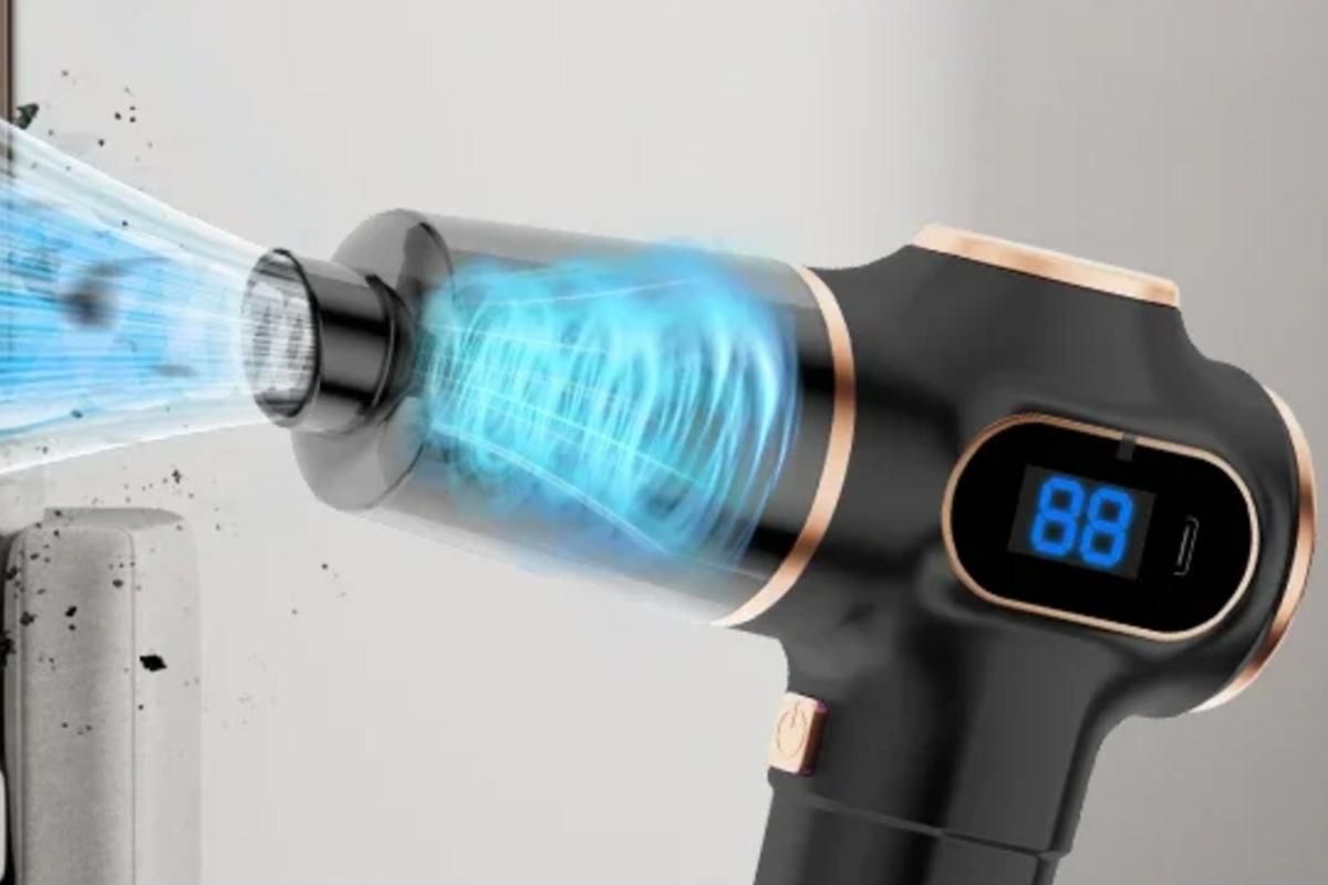 Car Vacuum Portable Cordless 2 in 1 Vacuum Cleaner Air Duster Handheld Vacuum Cordless with 3000mAh Battery - Black
