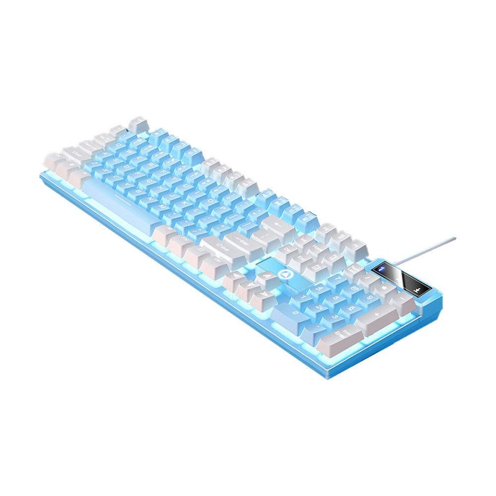 104 Keys Mechanical Gaming Keyboard Wired Backlit Keyboard Hot-Swap Mechanical Keyboard Wired Gaming Keyboard with Number Pad -Blue