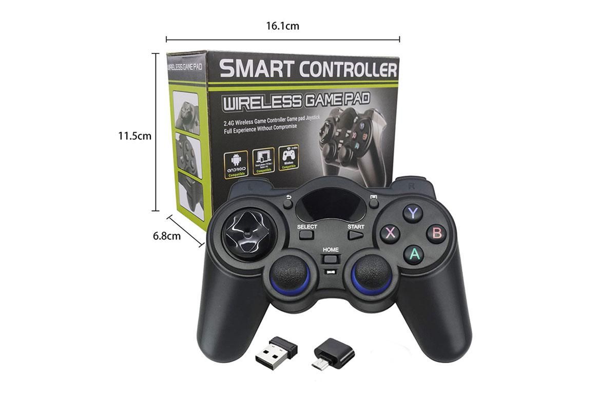 Wireless Gaming Controller for Android TV Box PC 2.4GHz Gamepad Joystick - Black