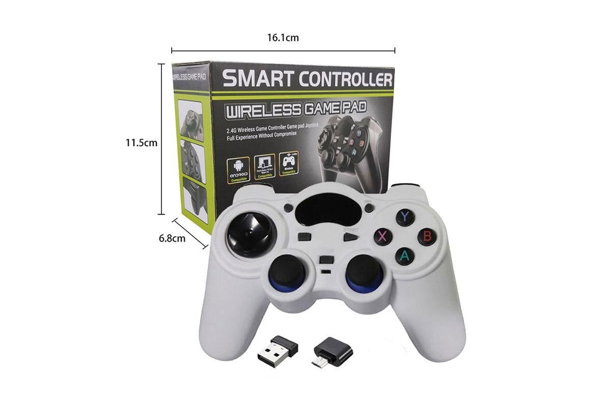 Wireless Gaming Controller for Android TV Box PC 2.4GHz Gamepad Joystick - White