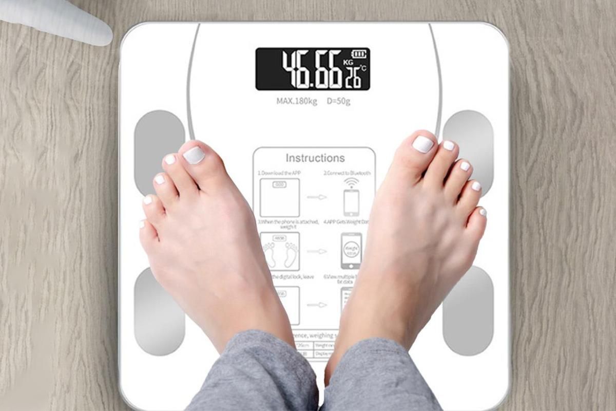 Smart Digital Bathroom Body Fat Scale 180KG Bluetooth Scales Weight -White