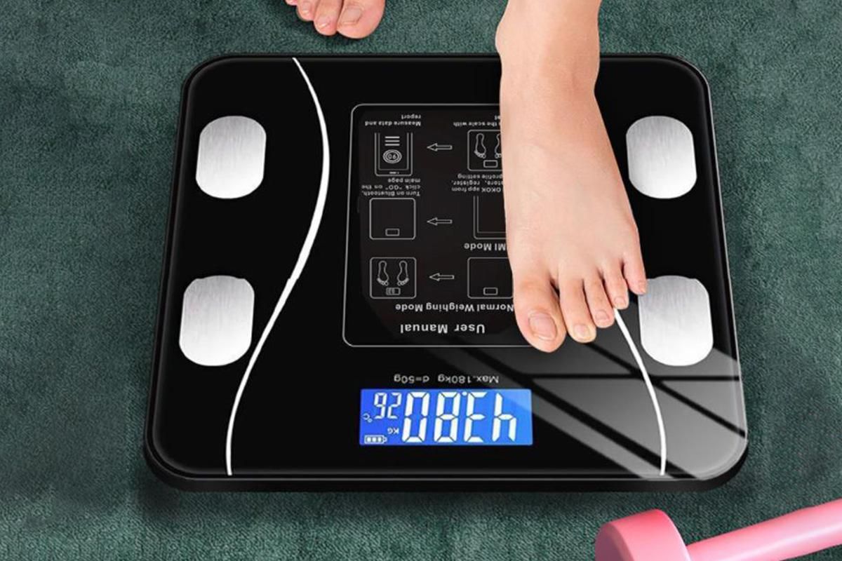 Smart Digital Bathroom Body Fat Scale 180KG Bluetooth Scales Weight -Black