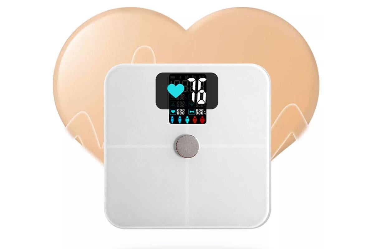 Smart Digital Bathroom Body Fat Scale 180KG Bluetooth Scales Weight for BMI Water -White