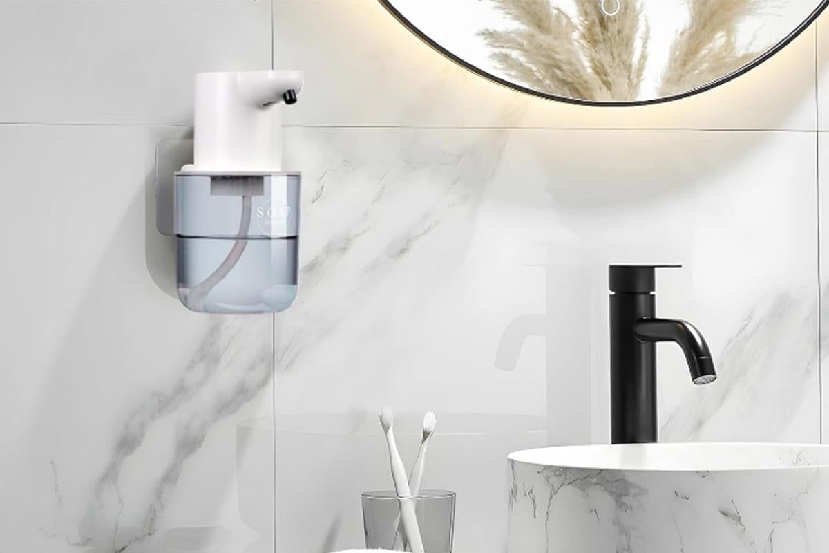 400ml Automatic Foaming Soap Dispenser 4 Level Touchless Foam Soap Dispenser -White