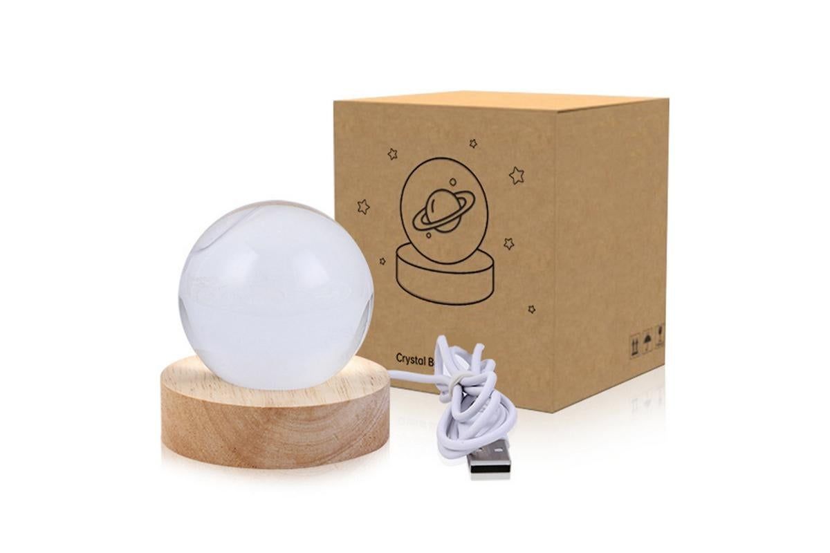 3D Milky Way System Ball with LED Stand Base Romantic Decor 3D Galaxy Crystal Ball Night Light Glass Sphere Paperweight Decorative Balls Birthday Christmas Gifts for Boys Girls - Nebula
