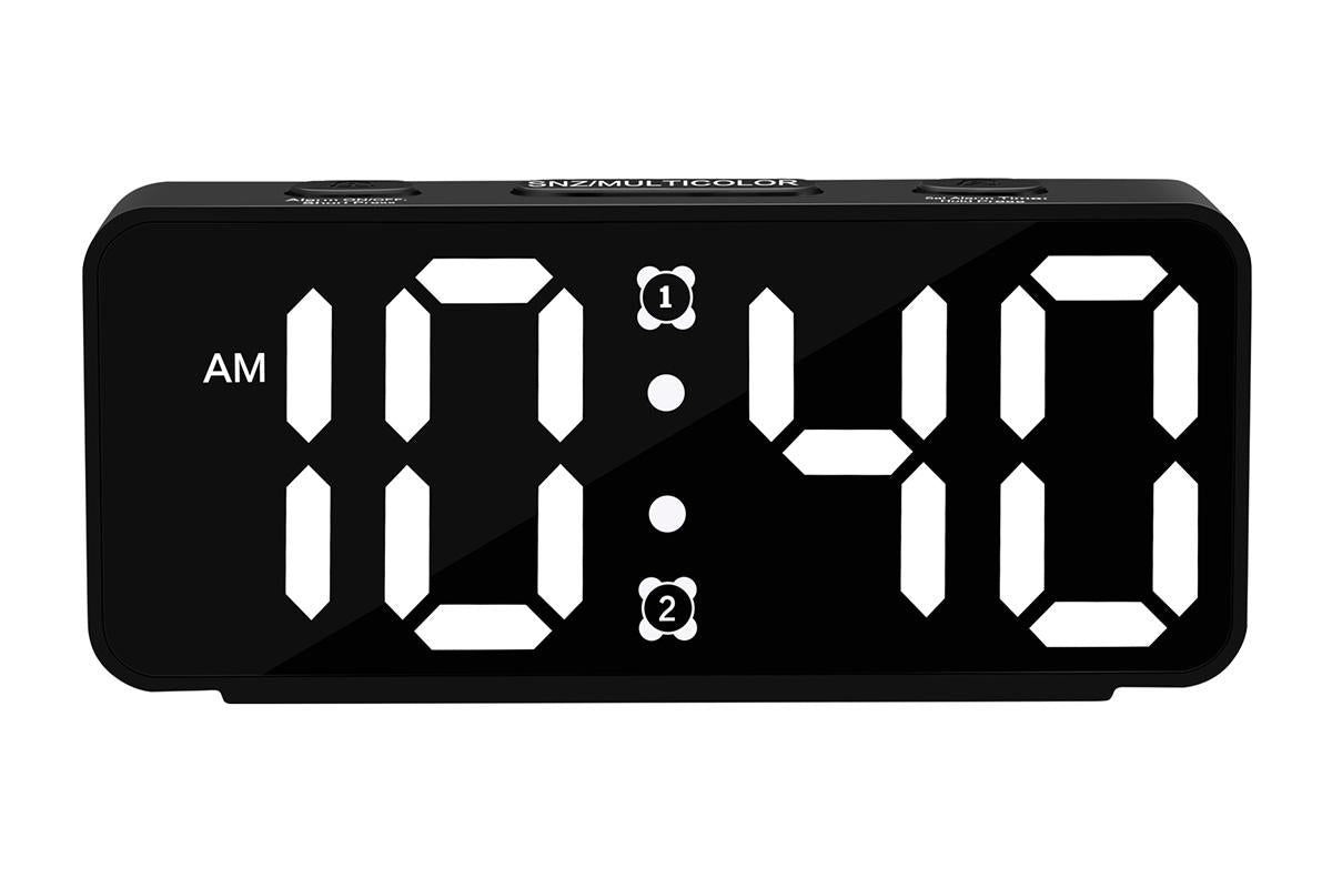 Small Digital Alarm Clock with 5 Dimmers and 5 Alarm Volumes for Bedrooms - Black