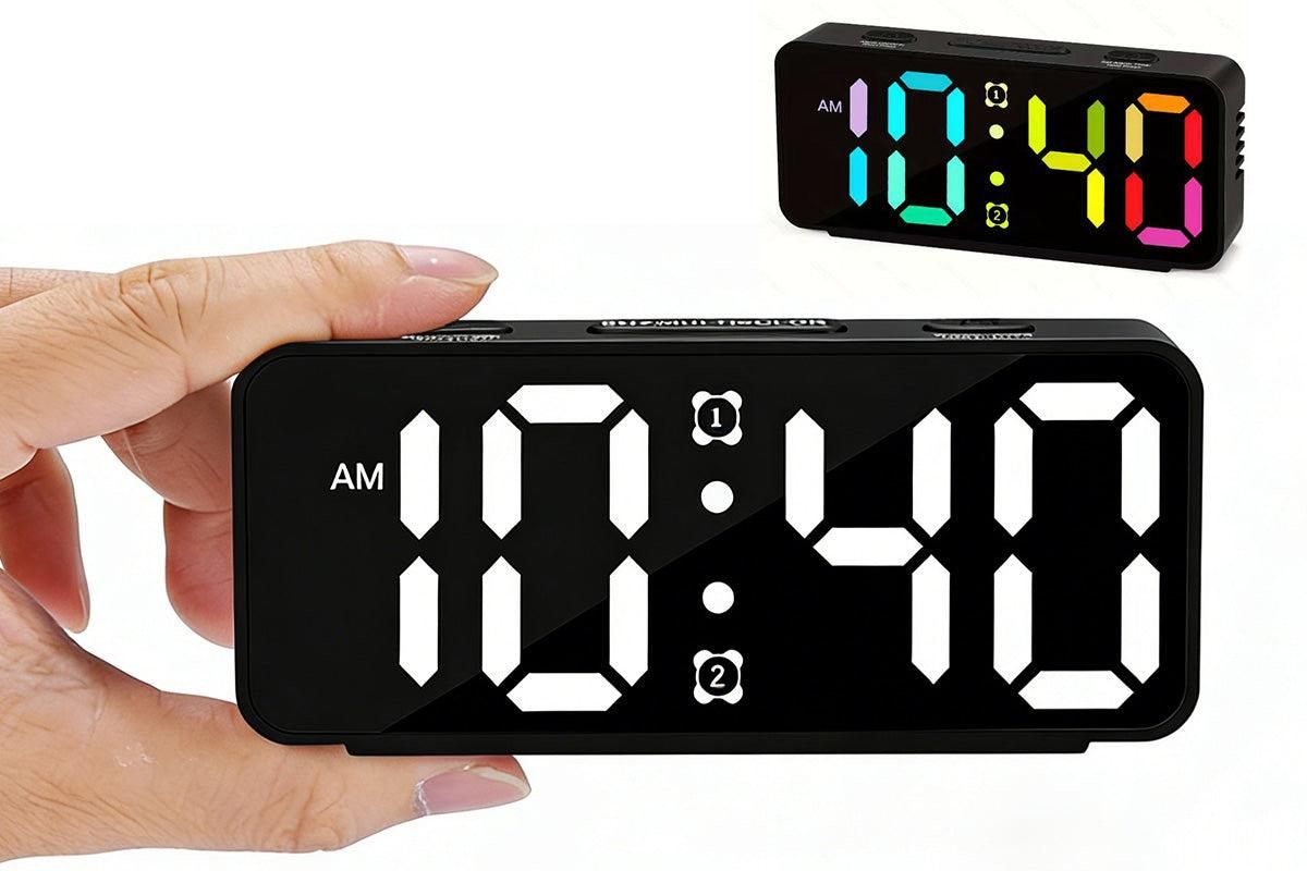 Small Digital Alarm Clock with 5 Dimmers and 5 Alarm Volumes for Bedrooms - Black