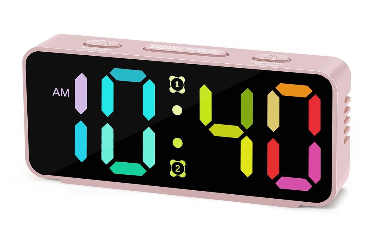 Small Digital Alarm Clock with 5 Dimmers and 5 Alarm Volumes for Bedrooms - Black
