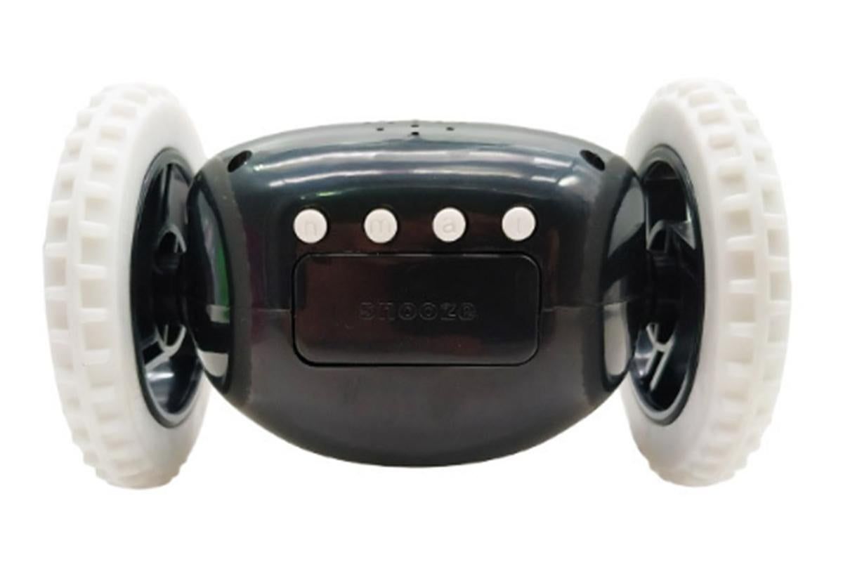 Rolling Loud Alarm Clock Runaway Bedside Mobile Clock for Deep Sleepers Home Decoration - Black