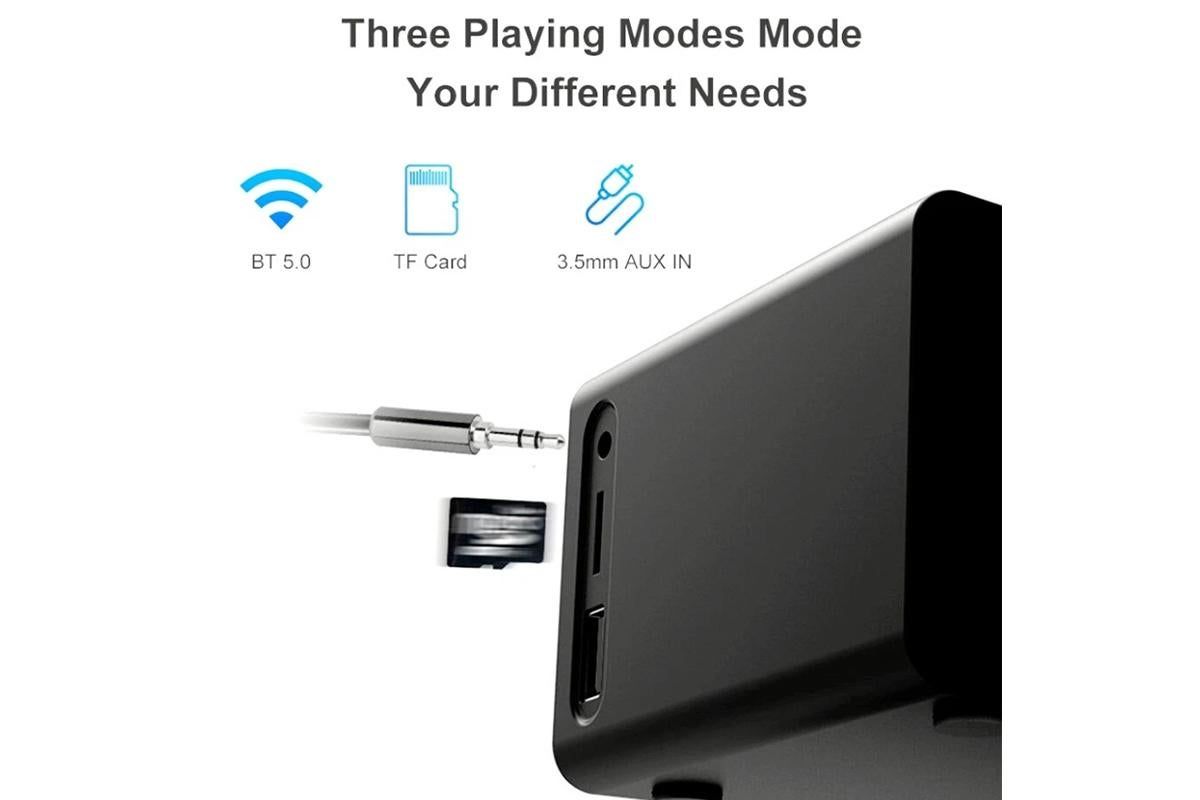 Wireless Charging Bluetooth Speaker with LED Digital Alarm Clock and FM Radio
