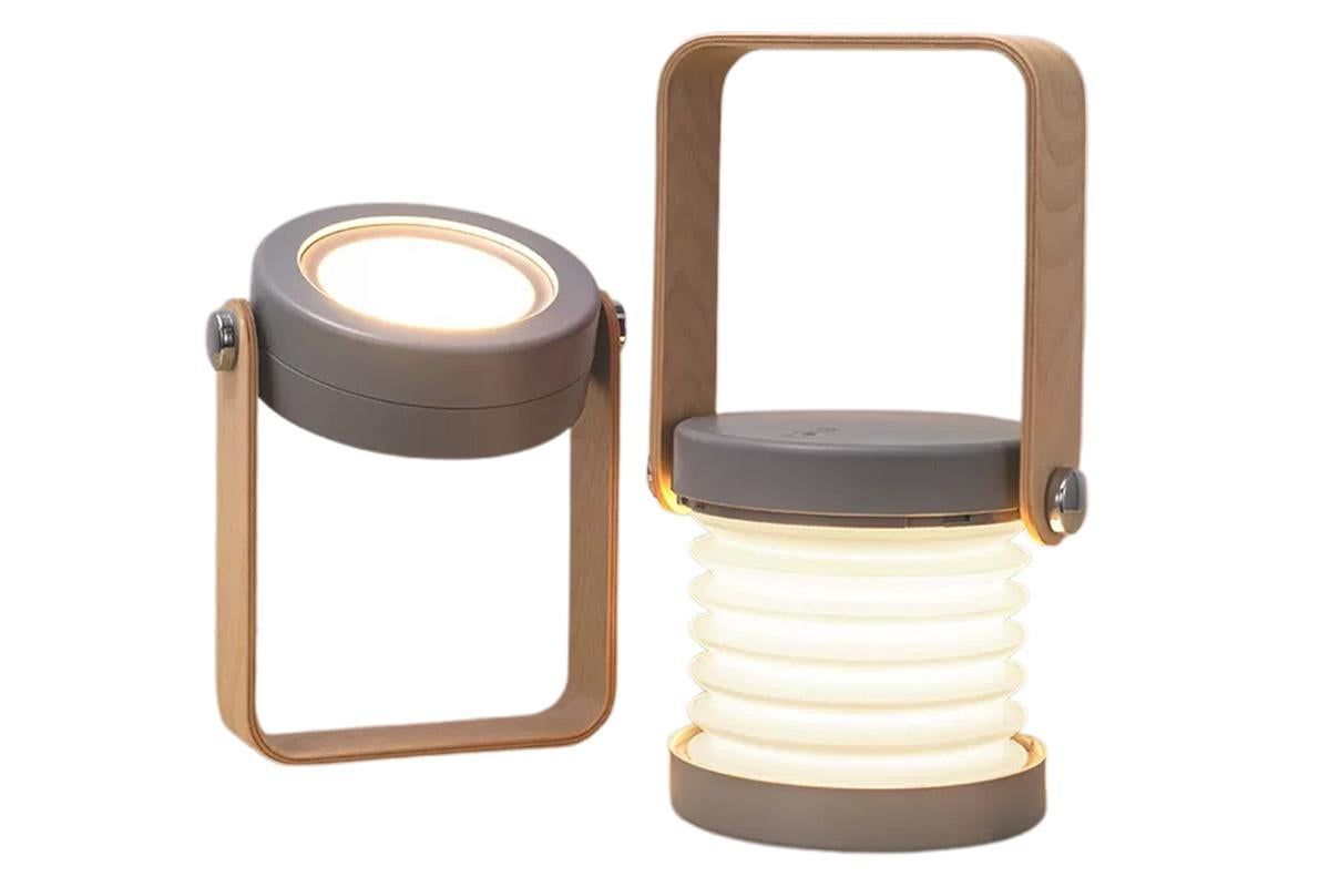 LED Desk Lamp for Office Home Wireless Reading Lamp Dimmable Foldable LED Night Light Portable Camping Flashlight Table Lamp -Red
