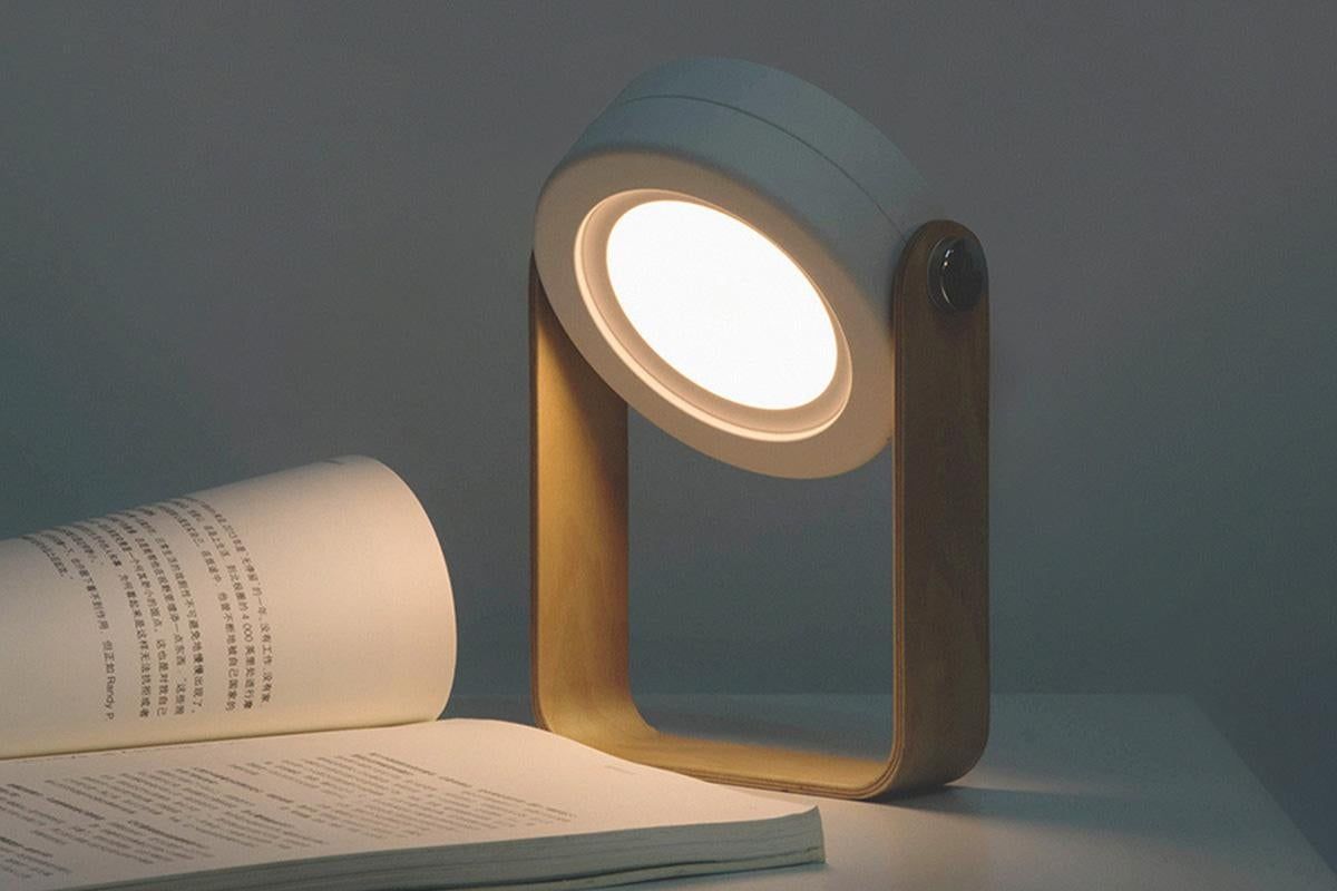 LED Desk Lamp for Office Home Wireless Reading Lamp Dimmable Foldable LED Night Light Portable Camping Flashlight Table Lamp -White