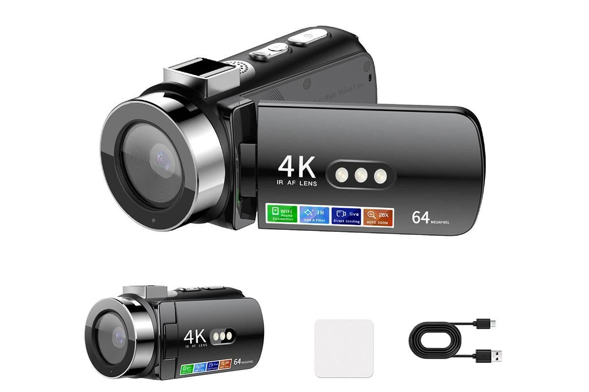 4K Video Camera Camcorder 64MP Vlogging Camera With 28X Digital Zoom for YouTube - Red Pro Version