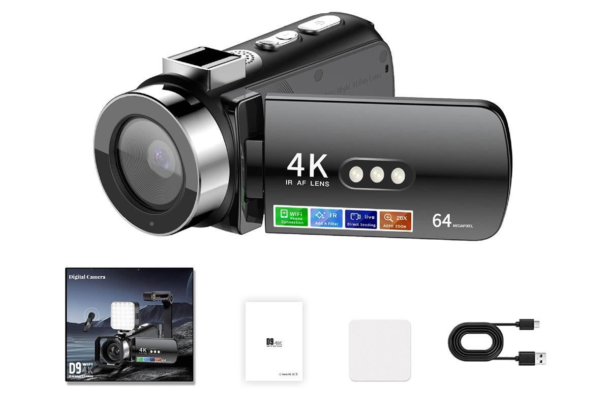 4K Video Camera Camcorder 64MP Vlogging Camera With 28X Digital Zoom for YouTube - Red Pro Version