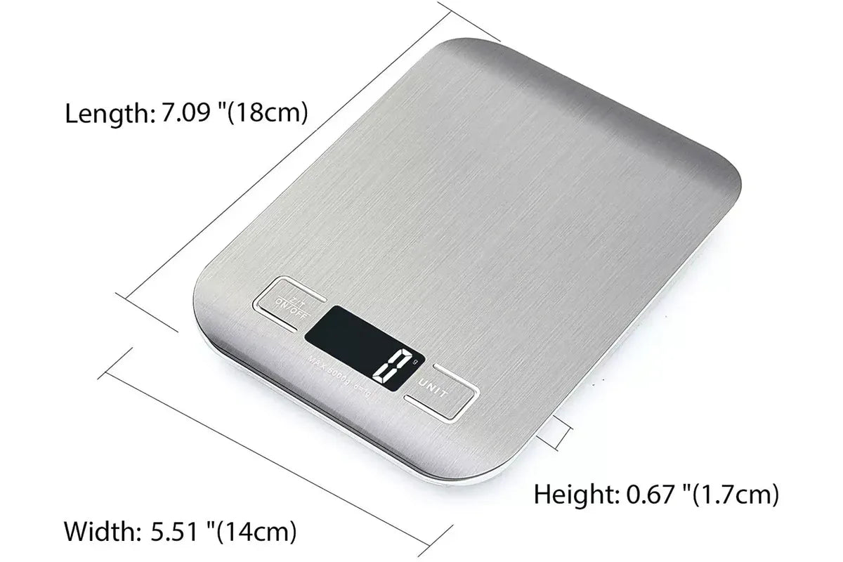 5KG Stainless Steel Digital Electronic Kitchen Scale Postal Scales 1g LCD Backlight Weight Black