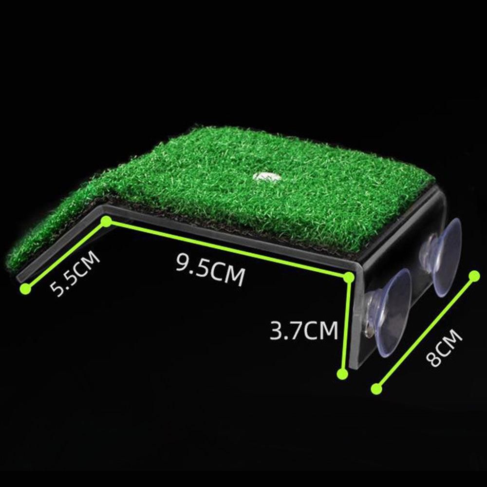 Turtle Basking Platform Simulation Grass Turtle Ramp for Fish Tank Aquarium - S