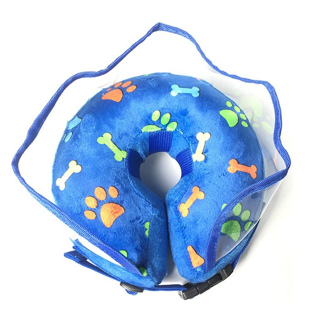 Soft Inflatable Pet Dog Cone Collar Anti Licking Scratching Blue - XL