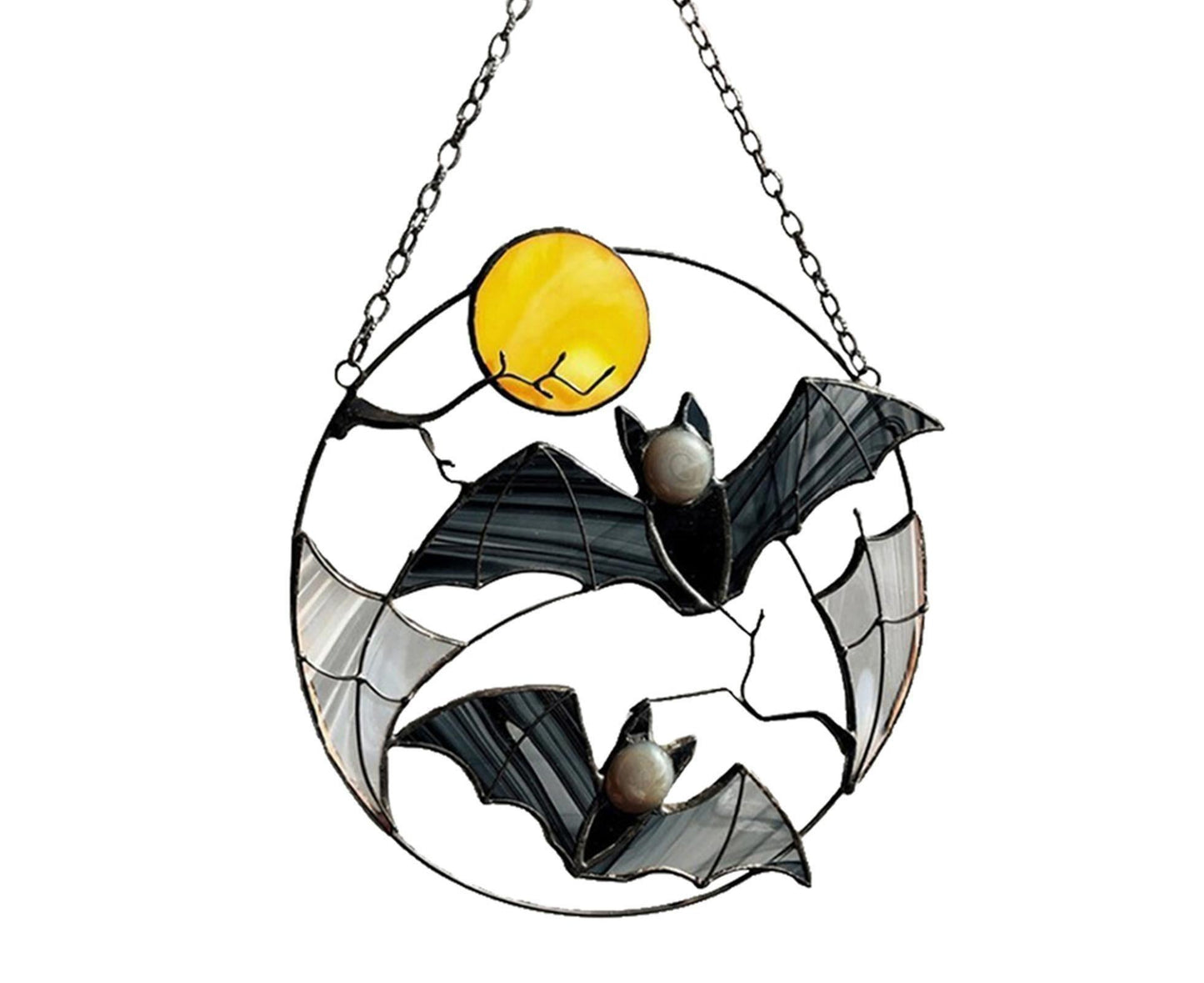 Wall Ornament Bat Shape Anti-deform Metal Window Hanging Decoration for Home- Bat*