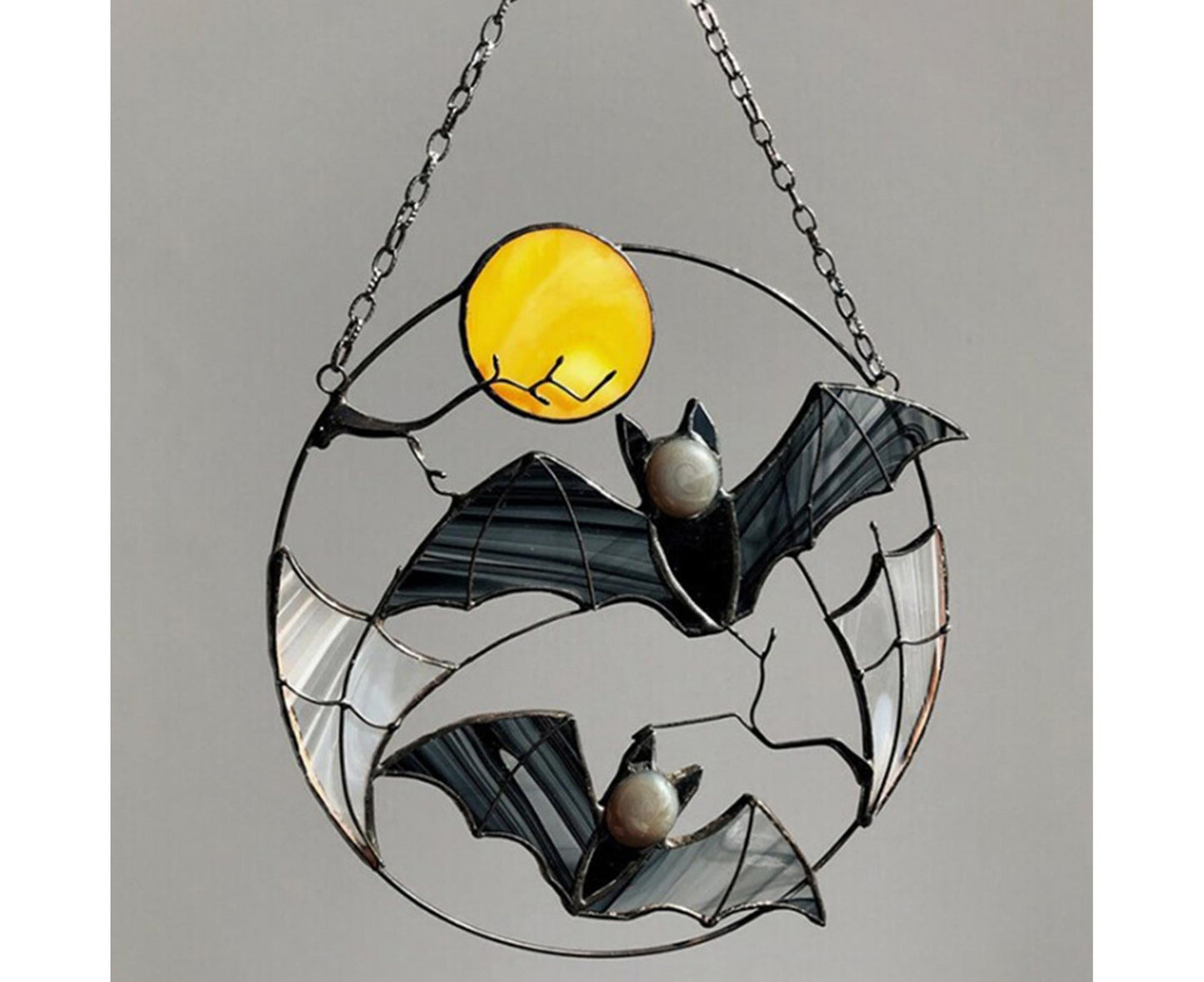 Wall Ornament Bat Shape Anti-deform Metal Window Hanging Decoration for Home- Bat*