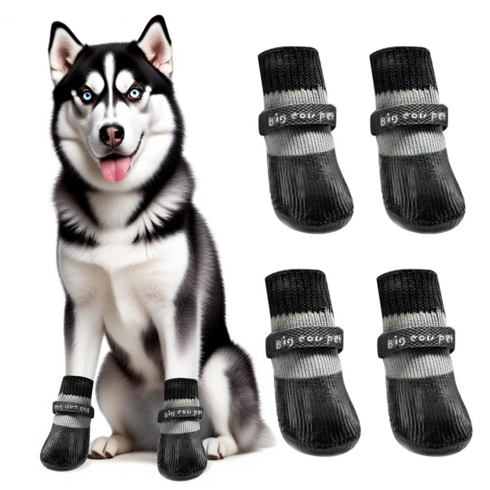 Waterproof Anti Slip Pet Shoes with Rubber Sole for Indoor and Outdoor Use Red - XL