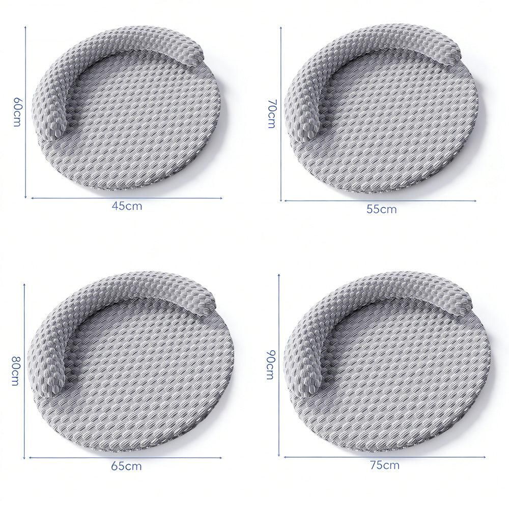 Washable Cooling Pet Bed with Removable Cover for Dogs & Cats - Dark Gray - S