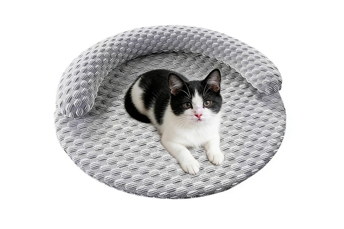 Washable Cooling Pet Bed with Removable Cover for Dogs & Cats - Dark Gray - M