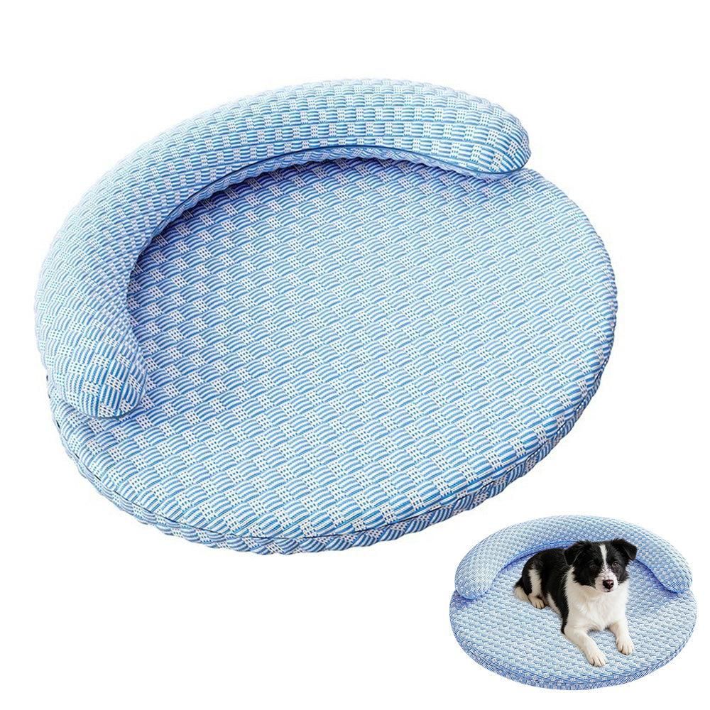 Washable Cooling Pet Bed with Removable Cover for Dogs & Cats - Dark Gray - L