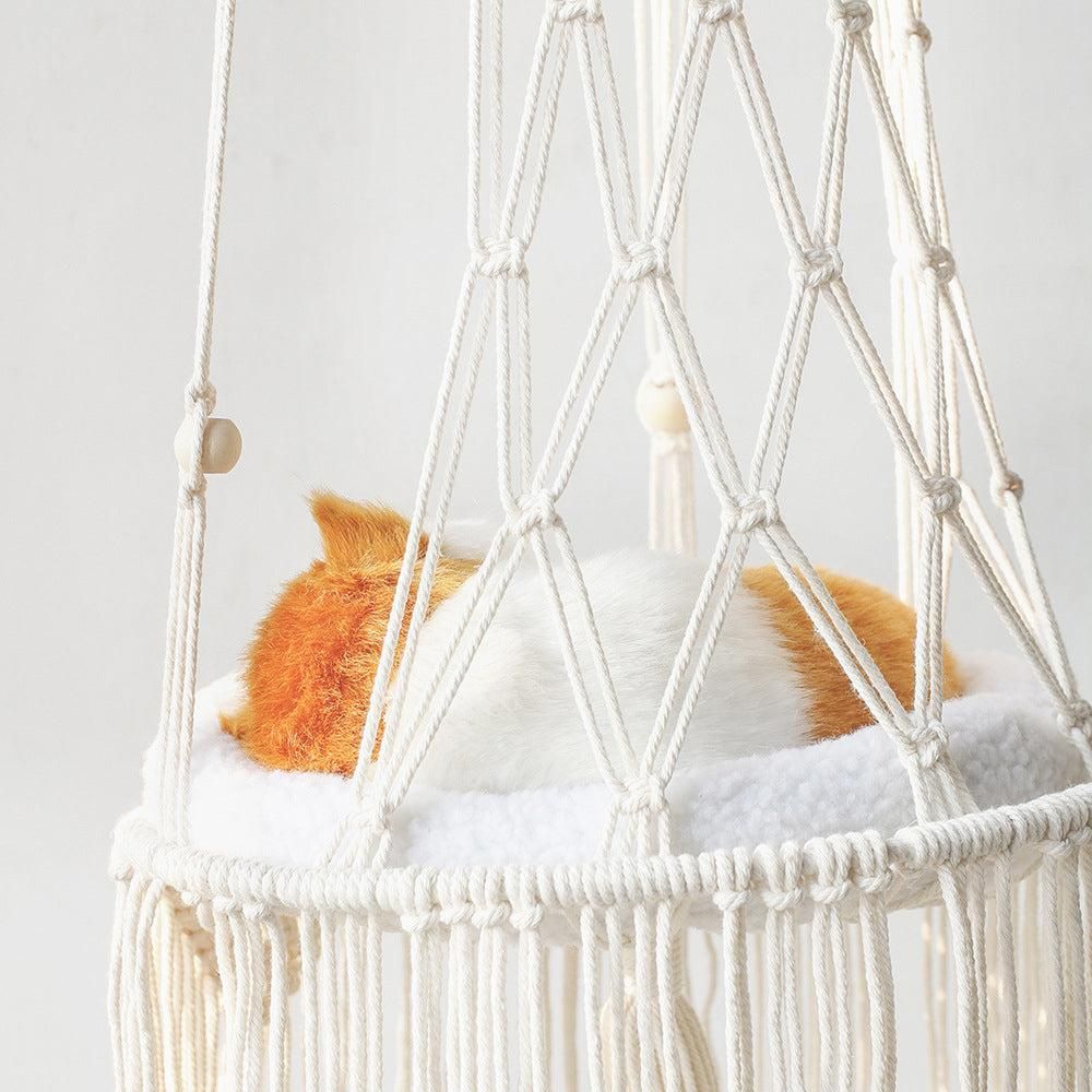 Pet Hammock Hanging Cat Bed Aerial Kitten Bed Sunny Window Seat Nest - L