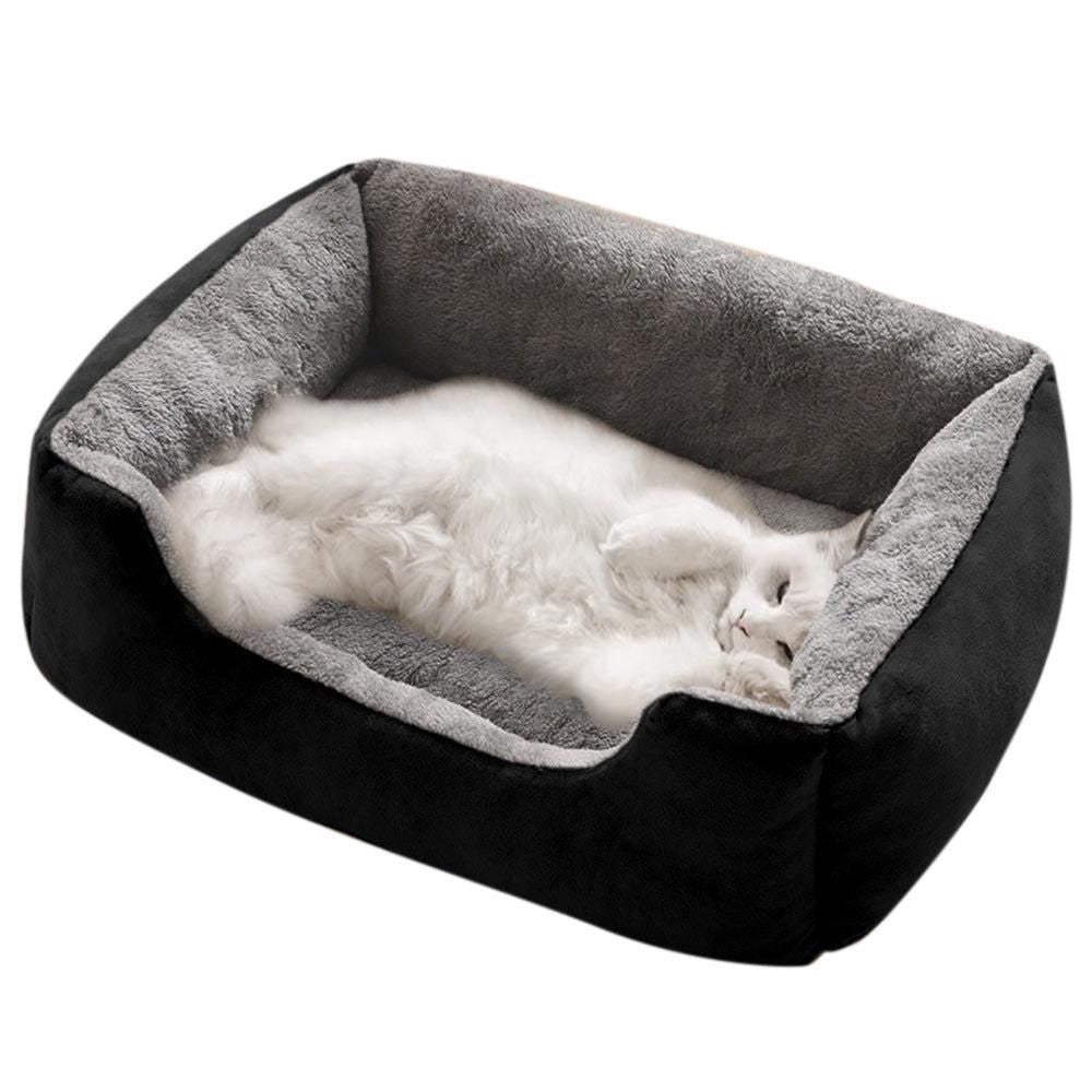 Rectangle Pet Bed for Dogs Cats Beds Warming Soft Calming Sleeping Puppy Bed Black - XL