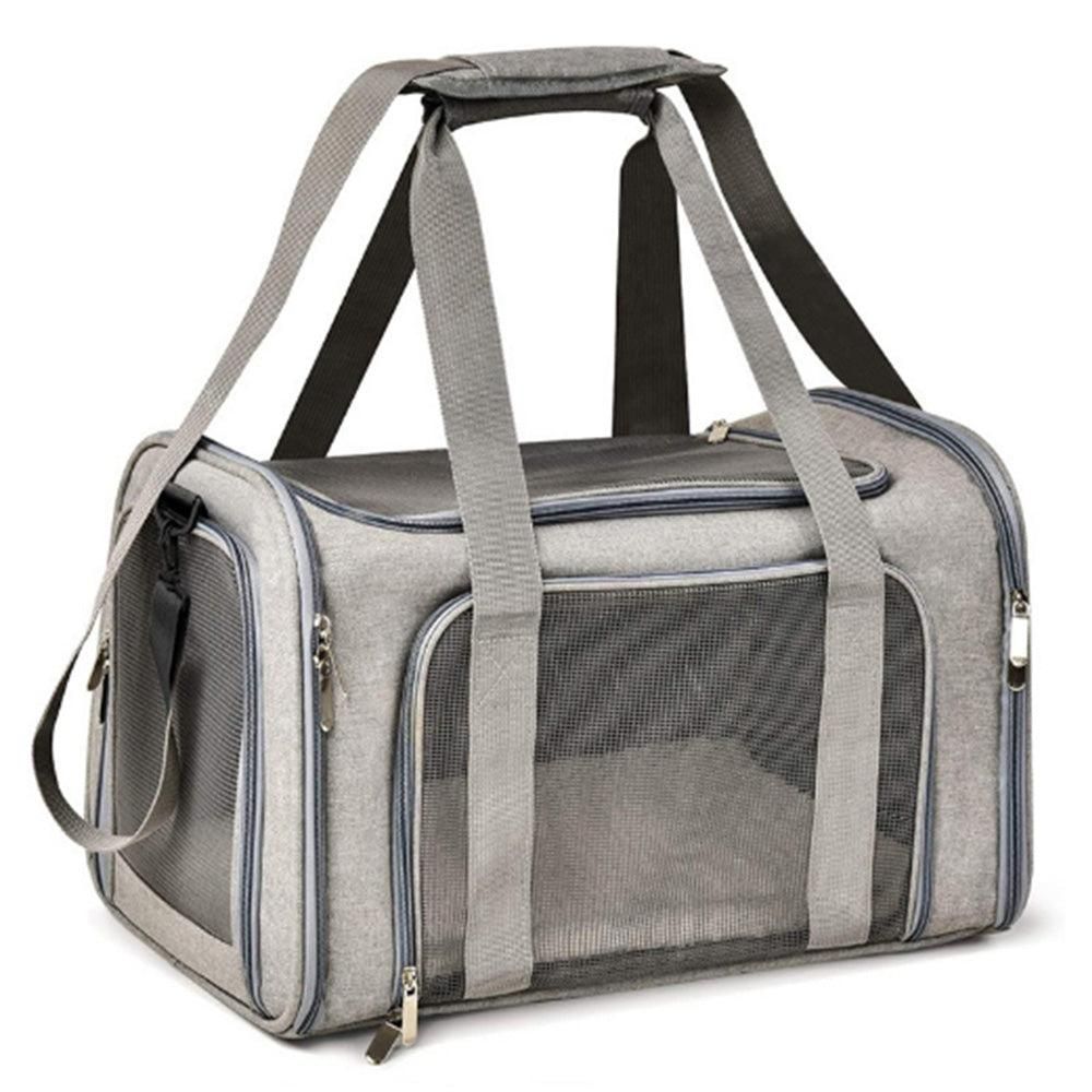 Foldable Travel Pet Carrier Bag Portable Cat Dog Kennel Bag Grey - XL