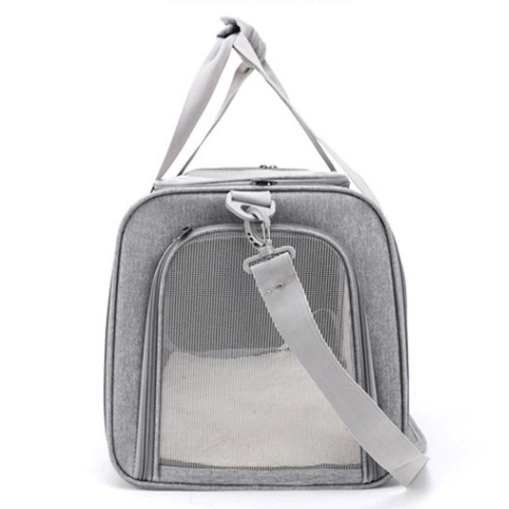 Foldable Travel Pet Carrier Bag Portable Cat Dog Kennel Bag Grey - XL