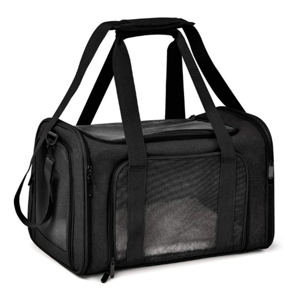 Foldable Travel Pet Carrier Bag Portable Cat Dog Kennel Bag Black - S