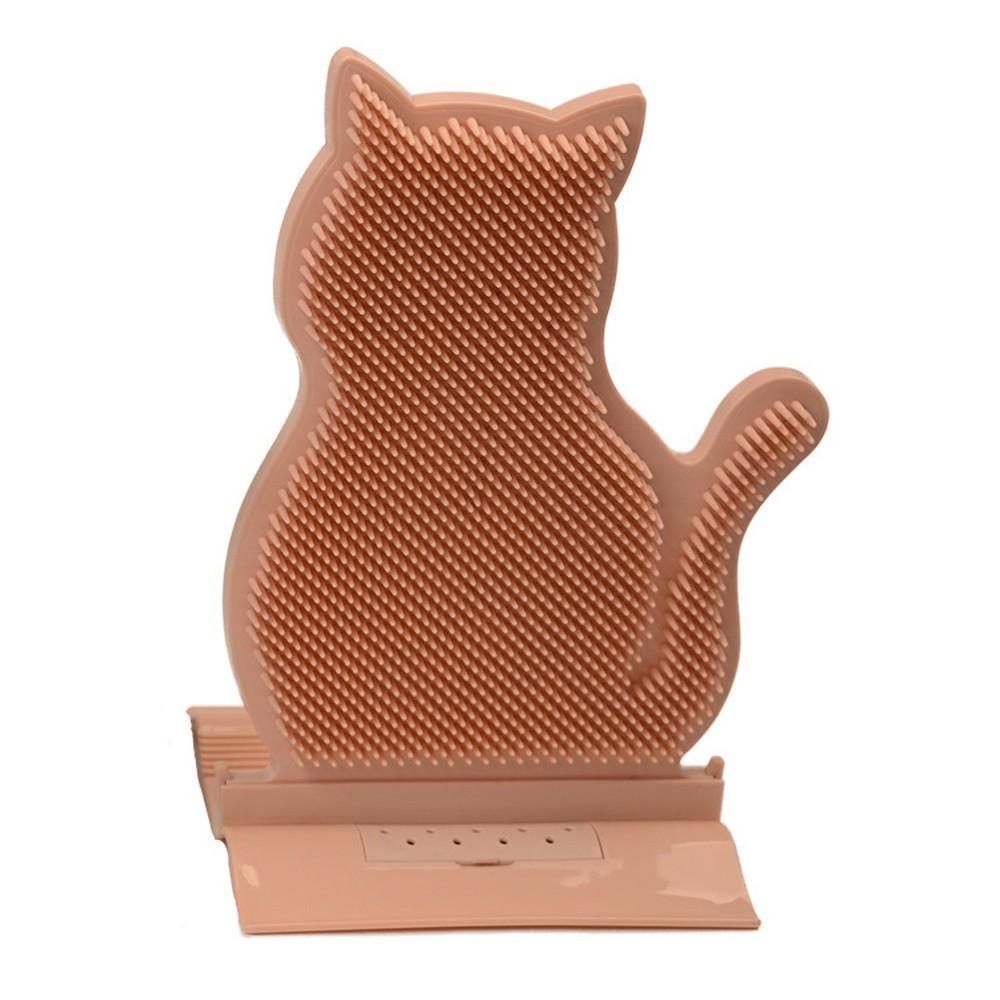 1pc Cat Self Groomer Brush Cat Face Massager Pet Rubbing Post - Blue
