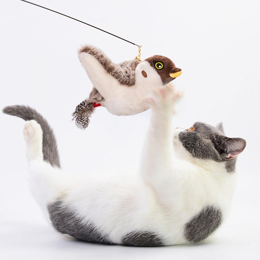 Interactive Cat Toy with Chirping Electronic Flying Bird for Indoor Cats