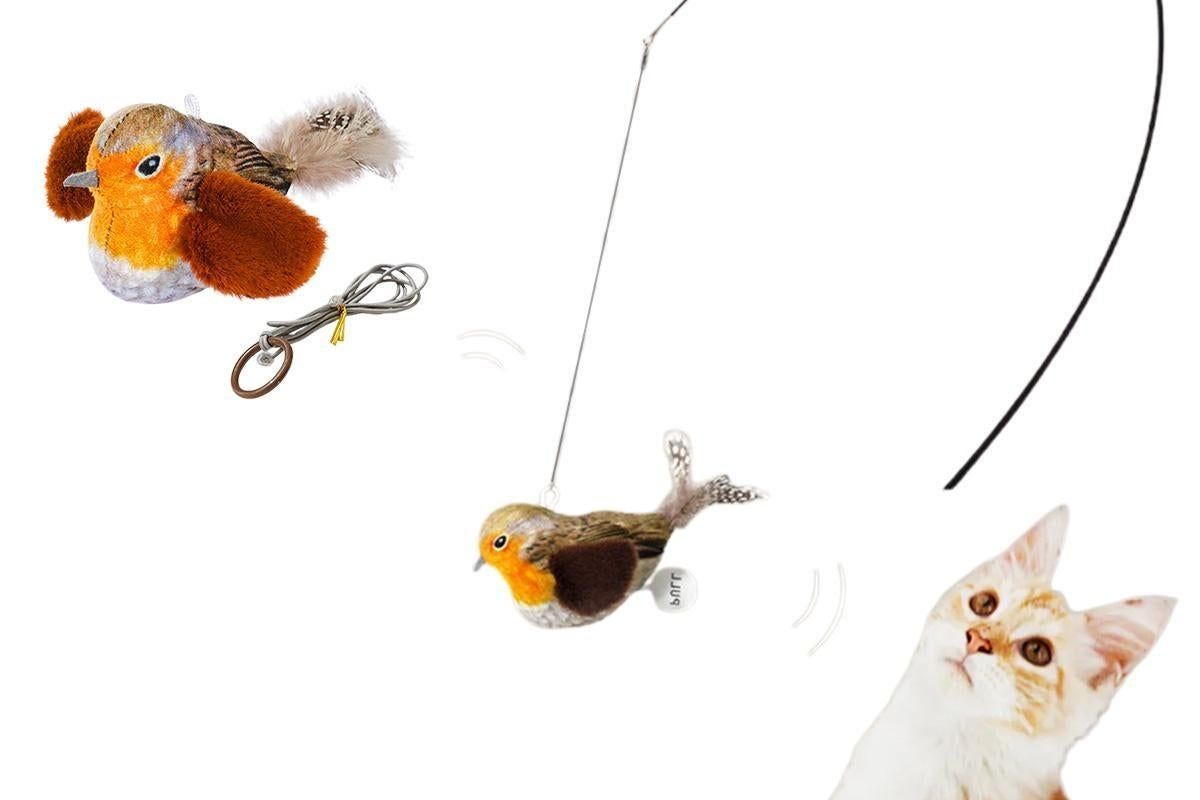 Interactive Cat Toy with Chirping Electronic Flying Bird for Indoor Cats