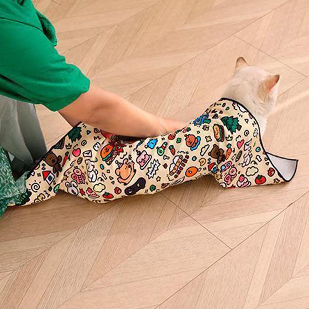Anti-Escape Cat Grooming Wrap Mat Anti-Scratch Calming Wrap for Pet Nail Clipping Multifunctional Pet Mat - L