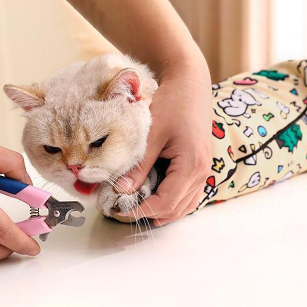 Anti-Escape Cat Grooming Wrap Mat Anti-Scratch Calming Wrap for Pet Nail Clipping Multifunctional Pet Mat - XL