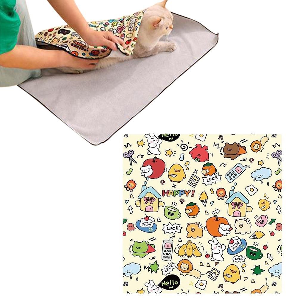 Anti-Escape Cat Grooming Wrap Mat Anti-Scratch Calming Wrap for Pet Nail Clipping Multifunctional Pet Mat - XL