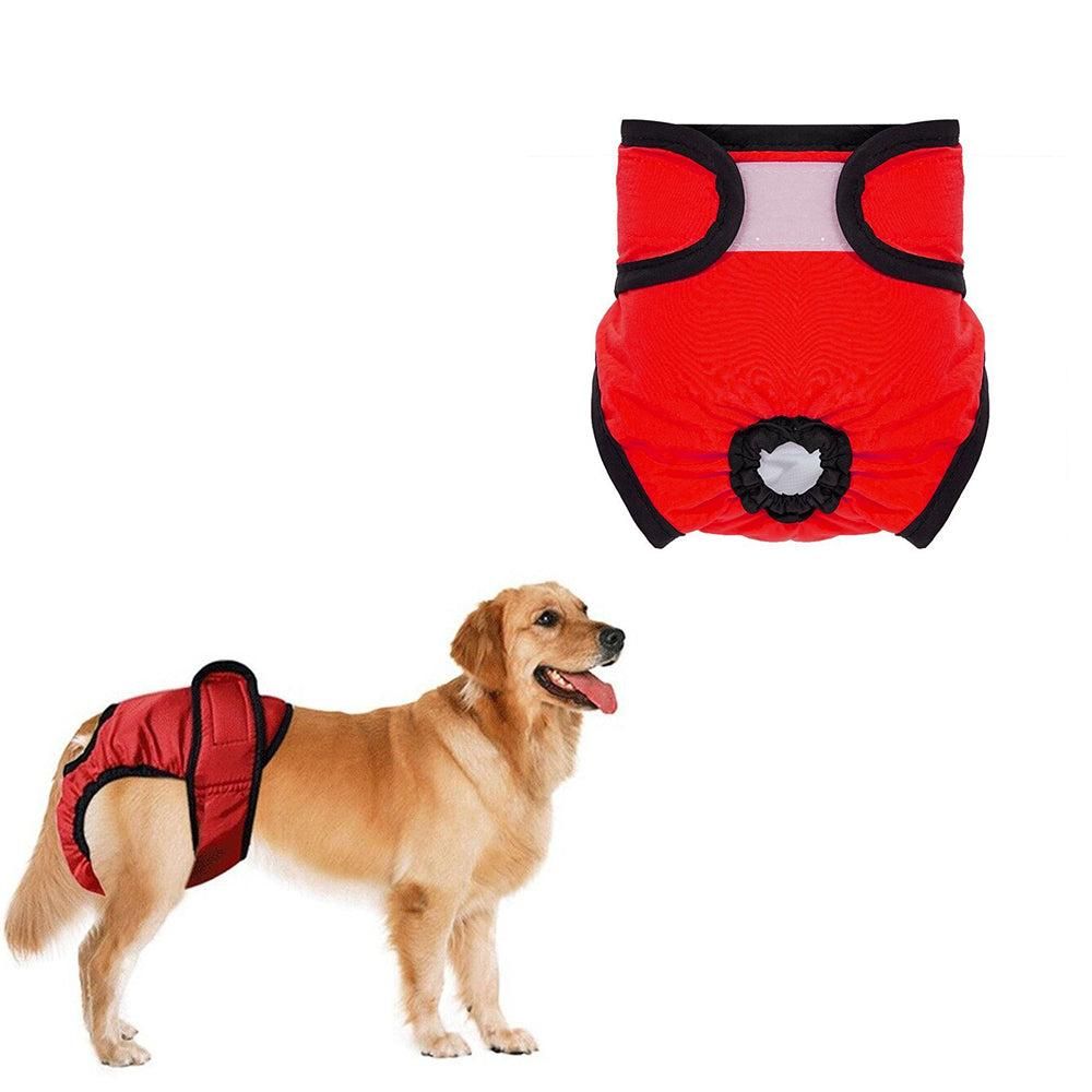 Washable Female Pet Nappy Diaper Dog Cat Physiological Pants Yellow - L