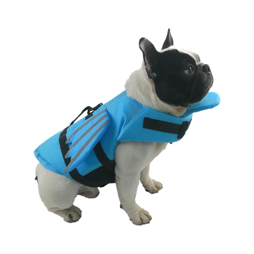 Dog Life Jacket Wings Pet Life Vest Adjustable Dog Flotation Swim Vest Blue - M