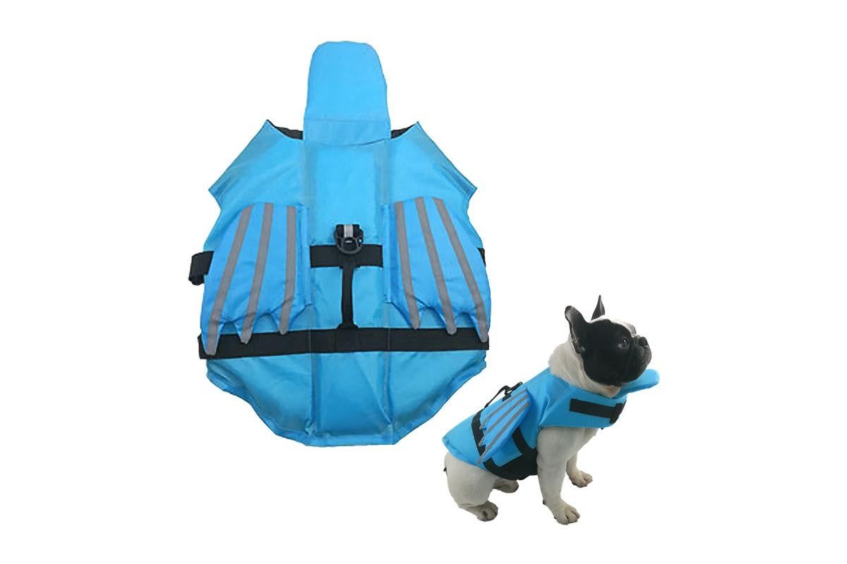 Dog Life Jacket Wings Pet Life Vest Adjustable Dog Flotation Swim Vest Blue - M