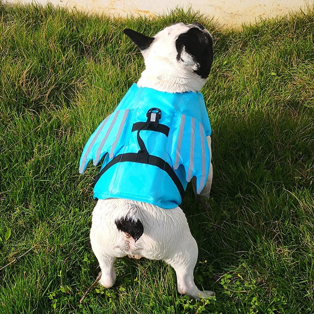 Dog Life Jacket Wings Pet Life Vest Adjustable Dog Flotation Swim Vest Blue - XL