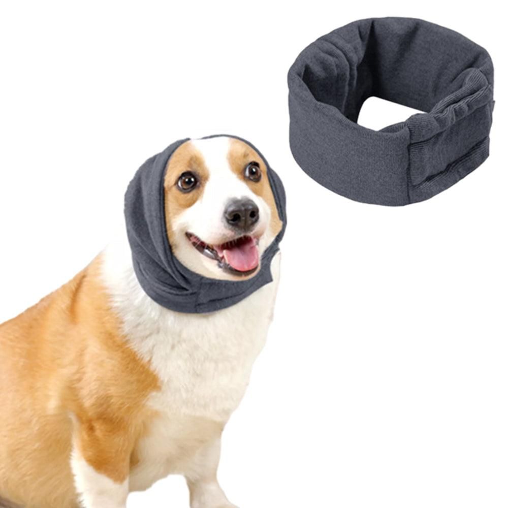 Dog Calming Ear Wraps Ear Protection Cover Pet Dog Head Muff Dark Gray - S