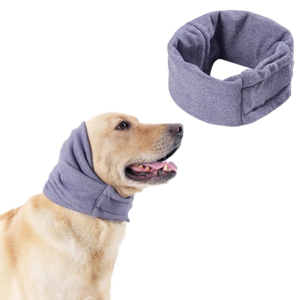 Dog Calming Ear Wraps Ear Protection Cover Pet Dog Head Muff Dark Gray - S