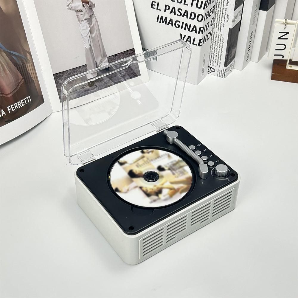 Retro CD Music Player with Bluetooth and FM Radio Multifunctional Home Audio System White