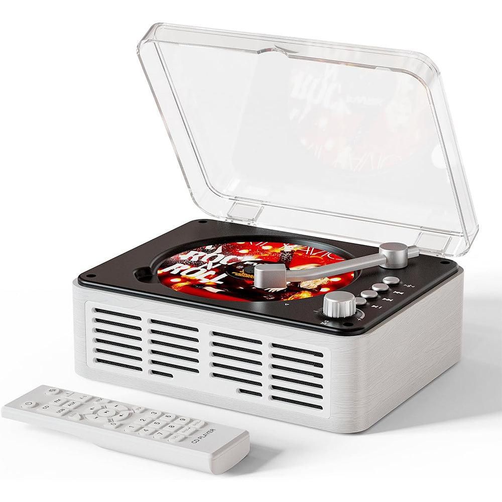 Retro CD Music Player with Bluetooth and FM Radio Multifunctional Home Audio System White
